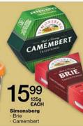 Simonsberg Camembert-125g Each