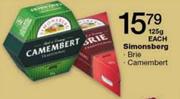 Simonsberg Brie/Camembert-125gm Each