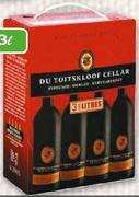 Du Toitskloof Cellar Pinotage/Merlot/Ruby Cabernet-3Ltr.