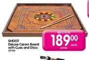 Shoot Deluxe Caram Board With Cues And Discs