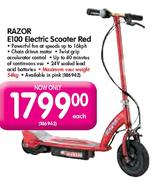 Razor E100 Electric Sccoter Red Each