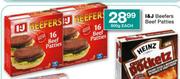 I&J Beefers Beef Patties-800g Each