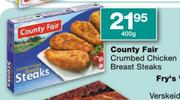 County Fair Crumbed Chicken Breast Steaks-400g