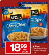Mccain Ovenbake Chips Crinkle/Straight Cut-1kg Each 