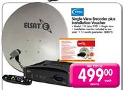 Single View Decorder Plus Installation Voucher