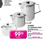 Sunnex Stainless Steel Tea Pot-2l Each