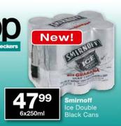 Smirnoff Ice Double Black Cans-6x250ml
