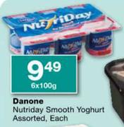 Danone Nutriday Smooth Yoghurt Assorted-6x100g