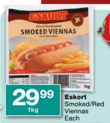Eskort Smoked/Red Viennas-1kg Each