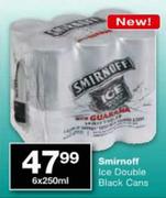 Smirnoff Ice Double Black Cans-6x250ml