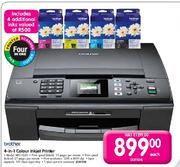 Brother 4-in-1 Colour Inkjet Printer (MFCJ220) + 4 Additional Inks