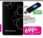 Transcend 500GB Portable HDD + 8GB Flash Drive