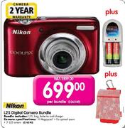 Nikon L25 Digital Camera Bundle
