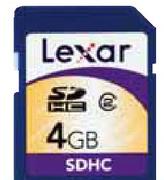 Lexar SDHC Memory Card-4GB-Each