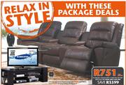 Cisco 3 Division Home Theatre Lounge Suite + Slam Plasma Stand + Samsung 107/9cm HD Plasma TV
