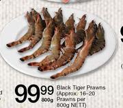 Black Tiger Prawns(Approx.16-20 Prawns Per-800g Nett)