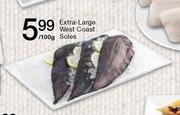 Extra Large West Coast Soles-100g