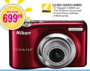 Nikon Red Coolpix Camera-L25