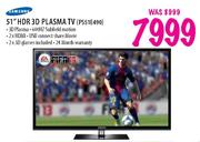 Samsung 51" HDR 3D Plasma TV(PS51E490)