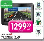 Tomtom Via 120 Bluetooth GPS-4.3" Touchscreen