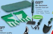Mr. Gardener Garden Tool Set (Knee Pad/Gloves/Hoe/Rake/Trowel)-5 piece per set