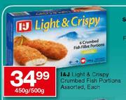I&J Light & Crispy Crumbed Fish Portions Assorted-450g/500g Each
