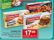 County Fair Pop'em Chicken Bites/Chicken Burgers/Chicken Cheezy Burgers-250g/300g/400g 
