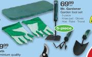 Mr. Gardener Garden Tool Set (Knee Pad/Gloves/Hoe/Rake/Trowel)-5 piece per set