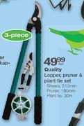 Quality Lopper, Pruner & Plant Tie Set-3 piece per set