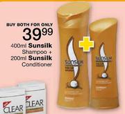 Sunsilk Shampoo 400ml + Sunsilk Conditioner 200ml
