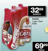 Castle Lager Beer NRB-6x340ml