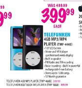 Telefunken 4GB MP3/MP4 Player(TMP-444B)