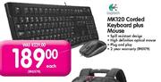 Logitech MK120 Corded Keyboard Plus Mouse