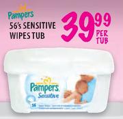 Pampers Sensitive Wipes Tub - 56's Per Tub