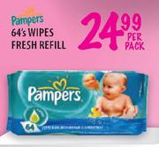 Pampers 64 Wipes Fresh Refill - Per Pack