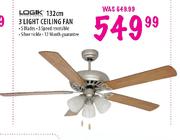 Logik 3 Light Ceiling Fan-132cm