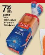 Sasko Bread Homestyle/Premium/Sandwich-700g Each