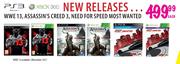 WWE 13, Assassin's Creed 3 & Need For Speed Most Wanted-Each