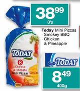Today Mini Pizzas Smokey BBQ, Chicken & Pineapple-8's