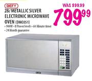 Defy Metallic Silver Electronic Microwave Oven-28Ltr(DMO351)
