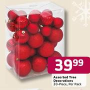 Assorted Tree Decorations-30-Piece Per Pack
