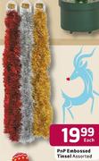 Pnp Embossed Tinsel Assorted Each