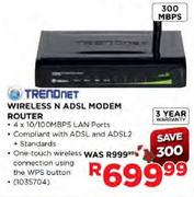 Trenonet Wireless N Adsl Modem Router