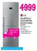 LG Metallic Silver Bottom Freezer Fridge (GR-B39)-264l