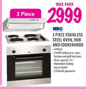 KIC 3 Piece Stainless Steel Oven, Hob & Cookerhood