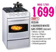 Defy Ocean 4 Burner White Gas Stove (OGS147)