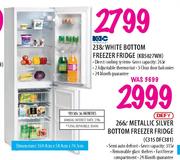 KIC White Bottom Freezer Fridge (KB5027WH)-238l