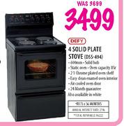 Defy 4 Solid Plate Stove (DSS-494)