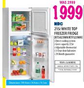 KIC White Top Freezer Fridge(KT5023WH/KTF523WH)-215l 