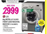 LG Metallic Silver Front Load Washing Machine (F1092NDP5)-6kg